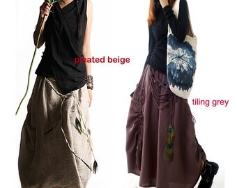 Peacock maxi skirt (Q1028)