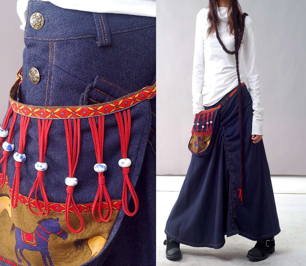 Tuareg - nomad skirt with attached bag (Q1112b)
