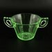 US Glass Scroll Starflower Green Depression Sugar Bowl