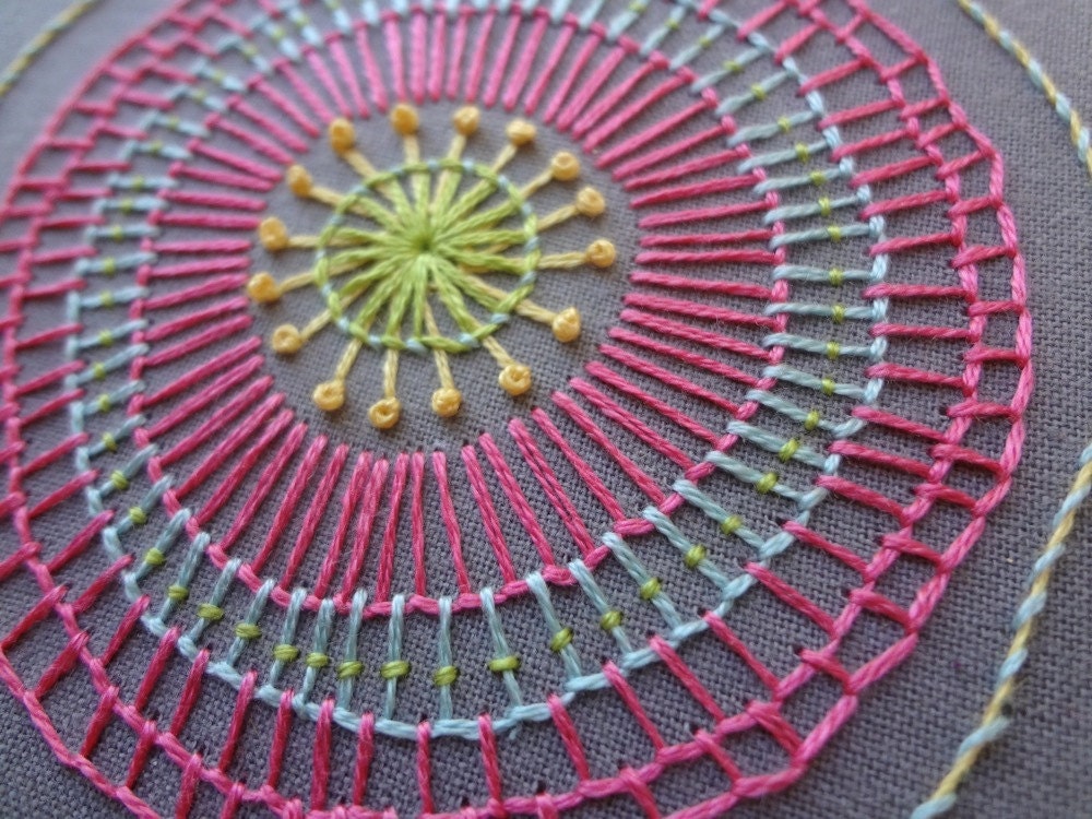 hand embroidered hoop art - freeform design in 5 inch hoop by bo betsy - free shipping