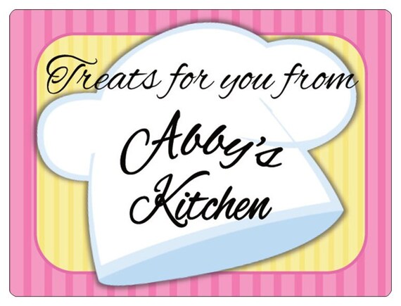 Set of 8 Large Rectangle baking chef Birthday Party Stickers Favor Tags Il_570xn