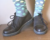 Black Coffee Colored Leather Side Tie and Cap Toe Oxfords 9