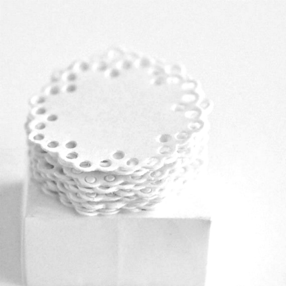 10 Paper Doily Stickers Envelope Seals White