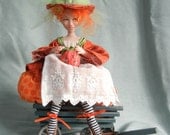 Pumpkin ooak art doll by Moninesfaeries