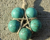 Hemp Wrapped Healing Crystal Turquoise Magnesite Star Necklace