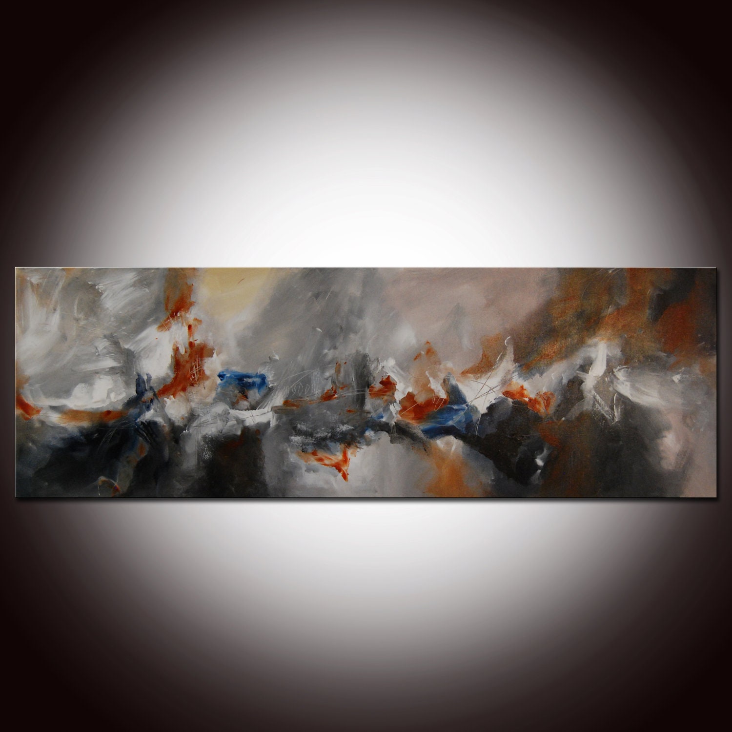 Original Abstract Painting - Abstract Expressionism on Canvas - Contemporary Modern Painting Fine Art  by Andrada 72x24