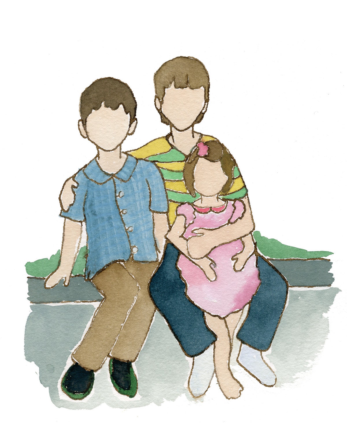 Original Personalized Portrait for up to 4 people