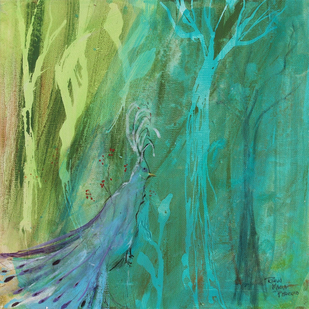 Undercover Peacock a nature and bird landscape design print