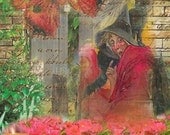 ZNE ATC ACEO - A Bewitching Garden- Digital Collage Art by ruby
