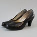 1940s Shoes / Vintage 40s Black Leather Heels / 50s Shoes