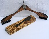 Vintage Wooden Hanger Travel Hanger Lint Brush