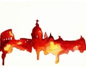 Rome Watercolor 5x7 Print