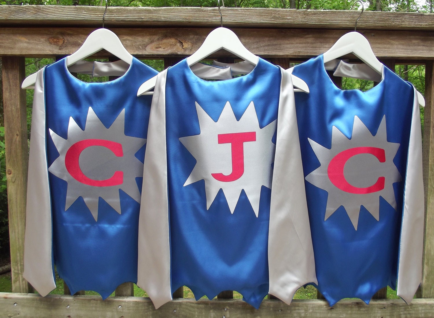 SUPER HERO CAPE reversible Personalized cape with Zig Zag or Straight edge You choose colors and edge Superhero cape Il_170x135