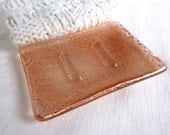 Clear and Bronze Glass Soap Dish
