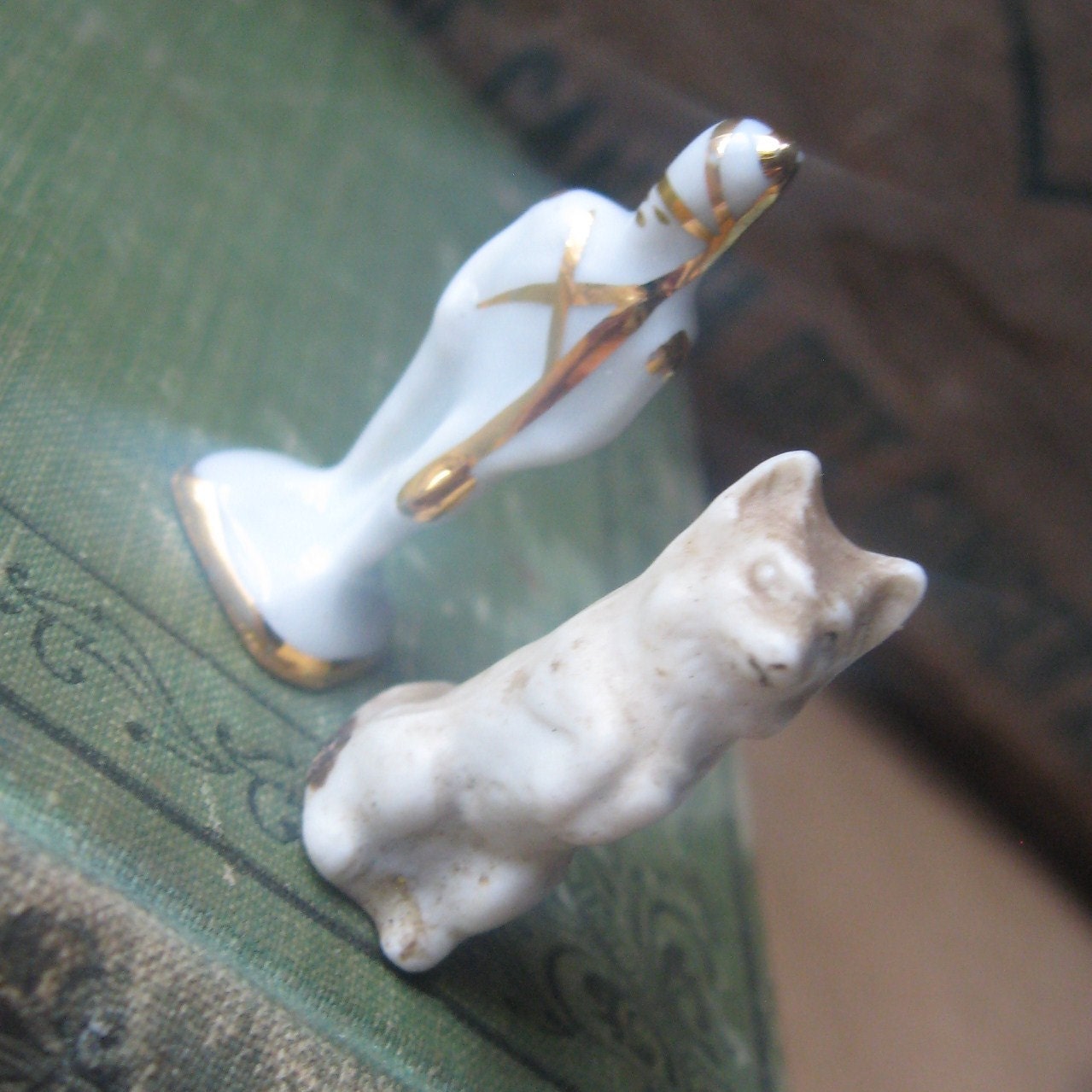 reserved for willie-- wolf dog vintage bisque antique