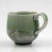 RESERVED Green Porcelain Coffee Cup Leaf Style 12 Ounce