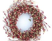 Christmas Wreath in Candy Cane Colors - Front Door Wreath or For Holiday Home Decor