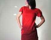 Handmade dress dip dyed melted color pocket eco red black pocket medium ALL ABOUT OMBRE