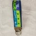 Botanical Blue Green on Navy Key Fob Wristlet