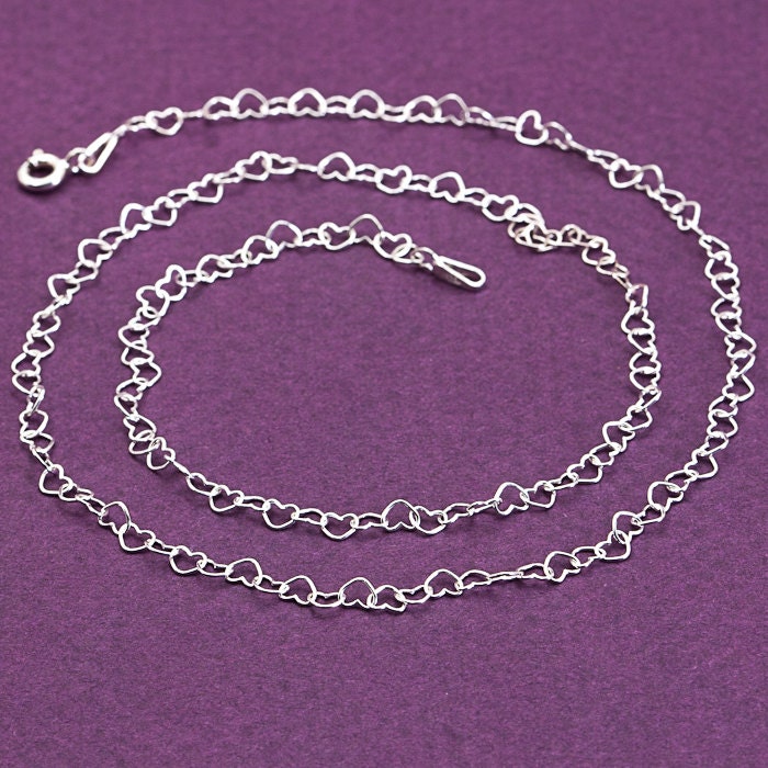 Sterling Silver Heart Necklace Chain 18 inches