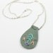 Leather Necklace Pendant Statement Boho Indian Summer Southwestern Gray Aqua Peach ready to ship