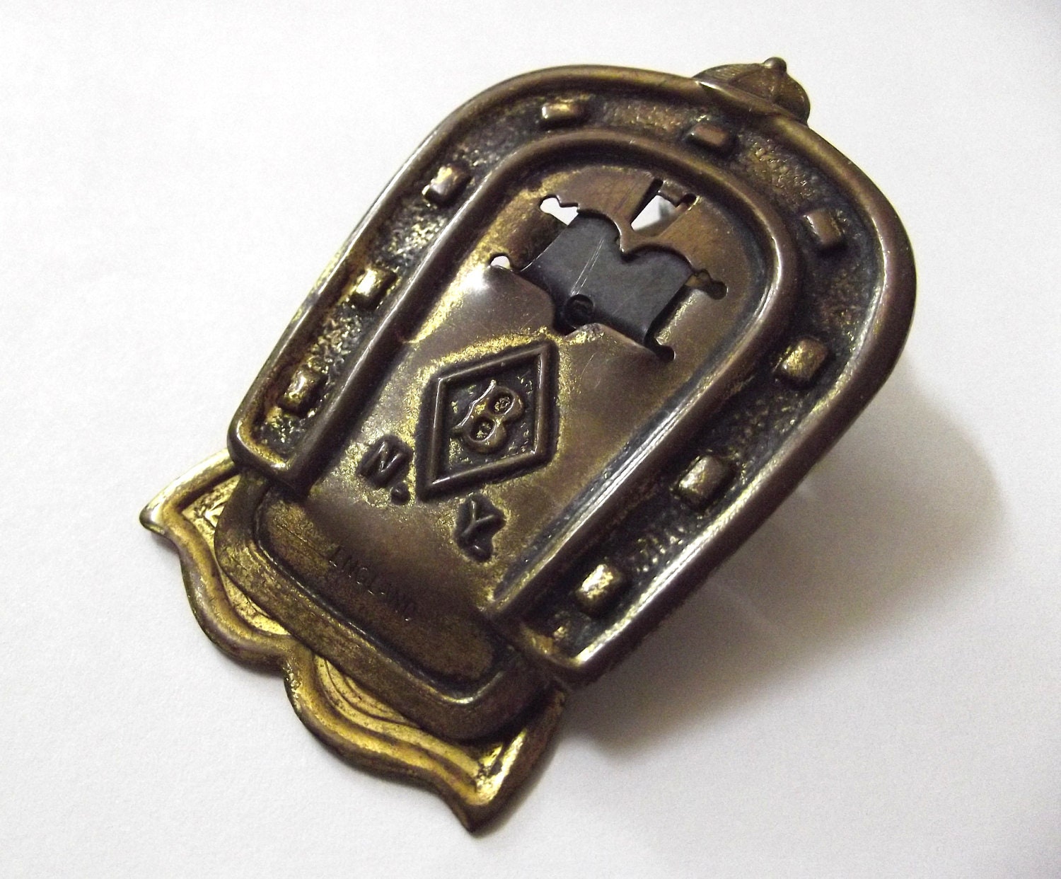 Antique Brass Horseshoe Clip ... Edward saved all of her love letters.