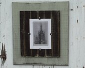 5"x 7" Beadboard Picture Cottage Chic Rustic Cabin Frame - Green & Brown HELP DOG RESCUE