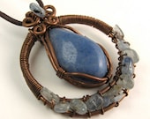 Blue Quartz Copper Pendant