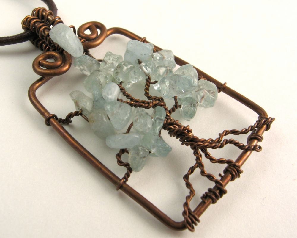 Aquamarine Tree Necklace