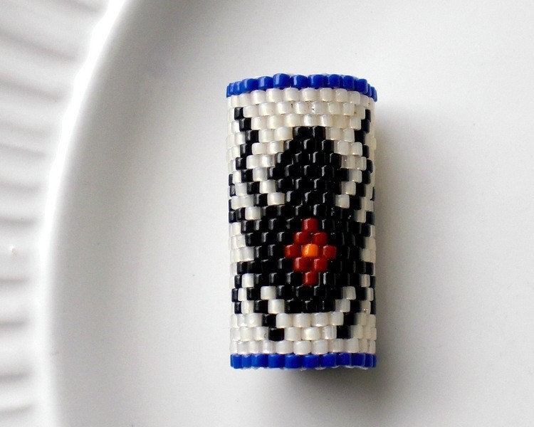 Black Widow - Peyote Stitch Dread Sleeve Cuff Bead