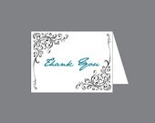 Modern Classic Folded Flourish Thank You Notes Thank You Cards
