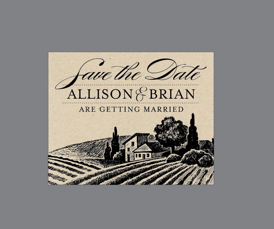 Vintage Antique Edwardian Victorian Poster Style Vineyard Wine Bottle Rustic Wedding Save the Date Postcard Post Cards