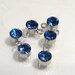6 Beads...Sapphire Blue Glass Bezel Cup one Station Charm....6x4mm....BB