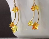 Falling Star Earrings Topaz Yellow Swarovski Crystal Shooting Star Jewelry Gold Celestial Fashion