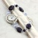 Gemstone Beaded Watch Band Sapphire Blue White Opal Crystal Bracelet