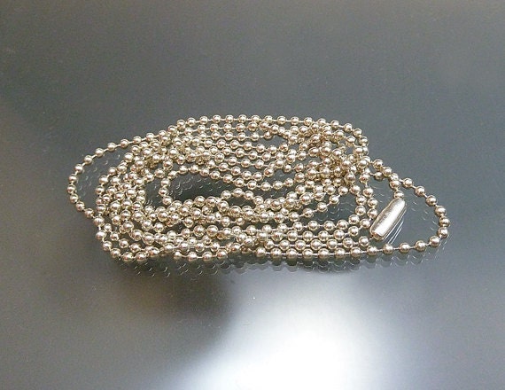 Melanie Moertel Lampwork Beads - Long sterling silver ball chain 100cm for glass bead pendants