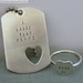 I Carry Your Heart dog tag  and sterling silver HEART ring (INTERTWINE)