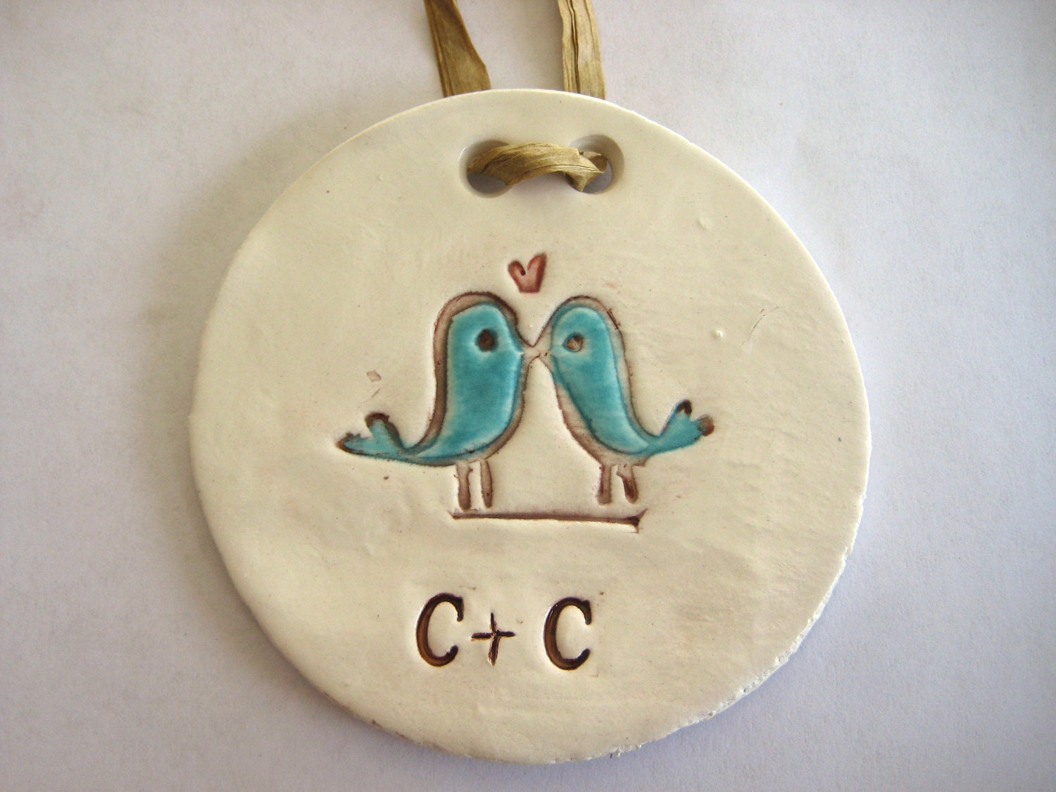 Blue Bird Couple Ornament