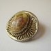 Vintage Porcelain and Goldtone Lovers Brooch