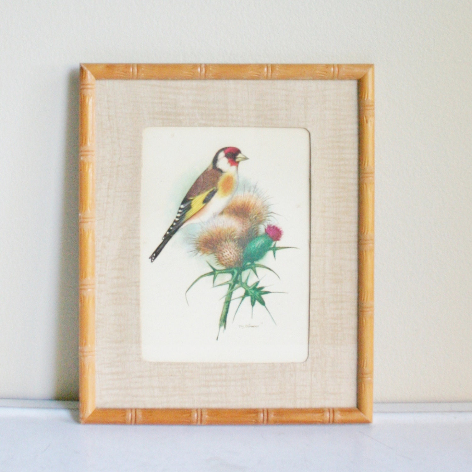 Vintage Framed Bird Print by tracinicole on Etsy