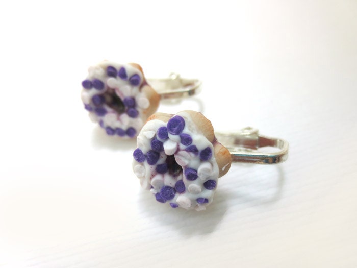 Berry Donut Clip on Earrings