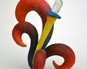 Mixed Media Sculpture - inspired by nature, abstract, red, purple, yellow, (by Meagan Chaney Gumpert)