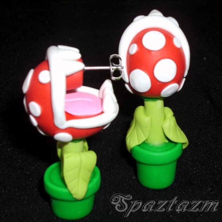 Piranha Plant Earrings As seen on G4 AOTS Made in the USA