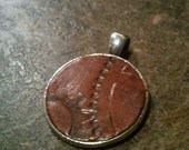 Geared Pendant or Keychain - Tan brown