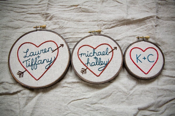 5" Custom Heart Sampler - Personalized names & colors
