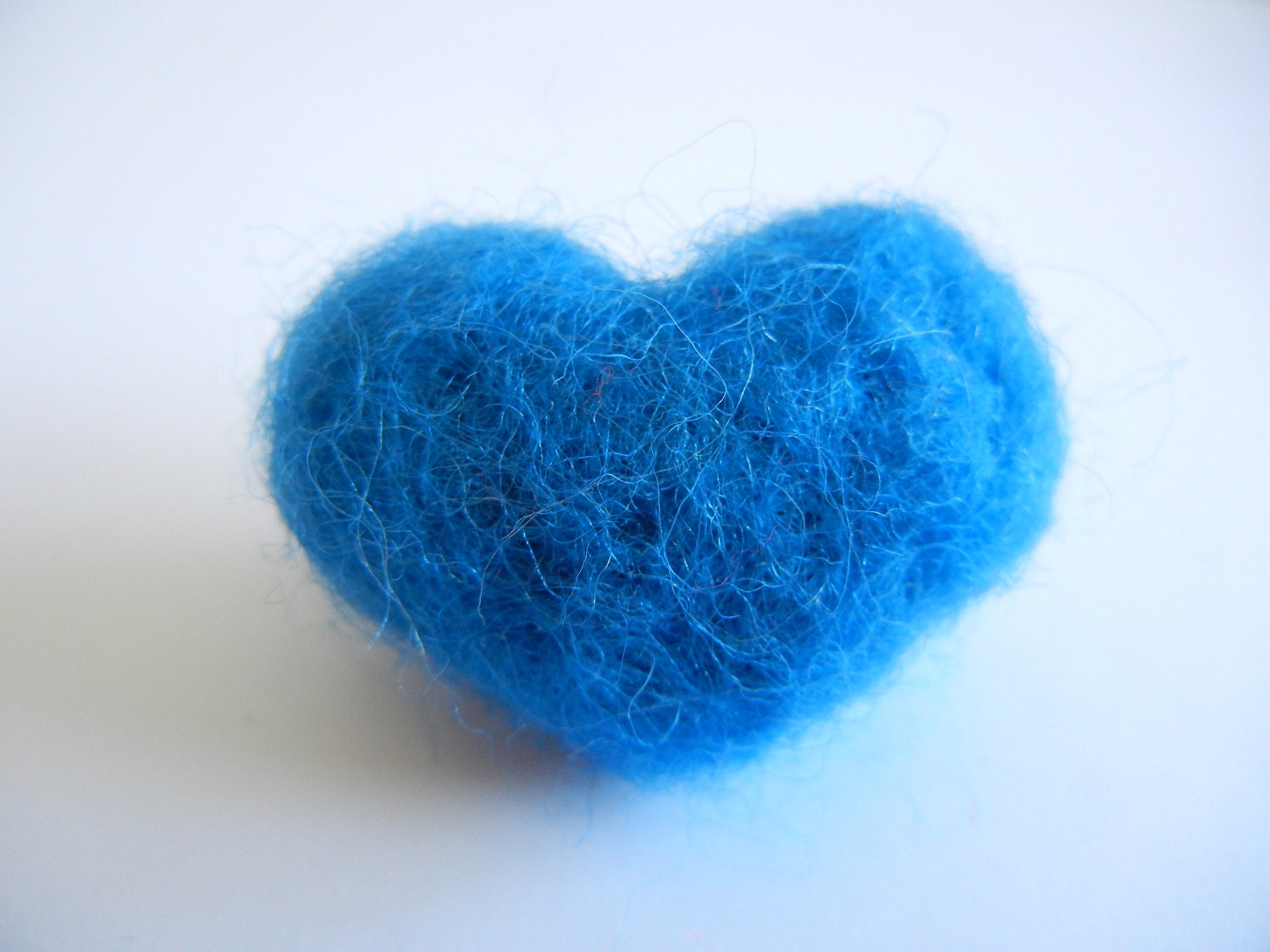 Light Blue Heart, Needle Felted Brooch, Sky Blue Heart Pin, I Wear My Heart On My Sleeve