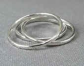 Sterling Silver Stackable Ring - Chunky - 3 Rings - Simple Modern Minimal Ring
