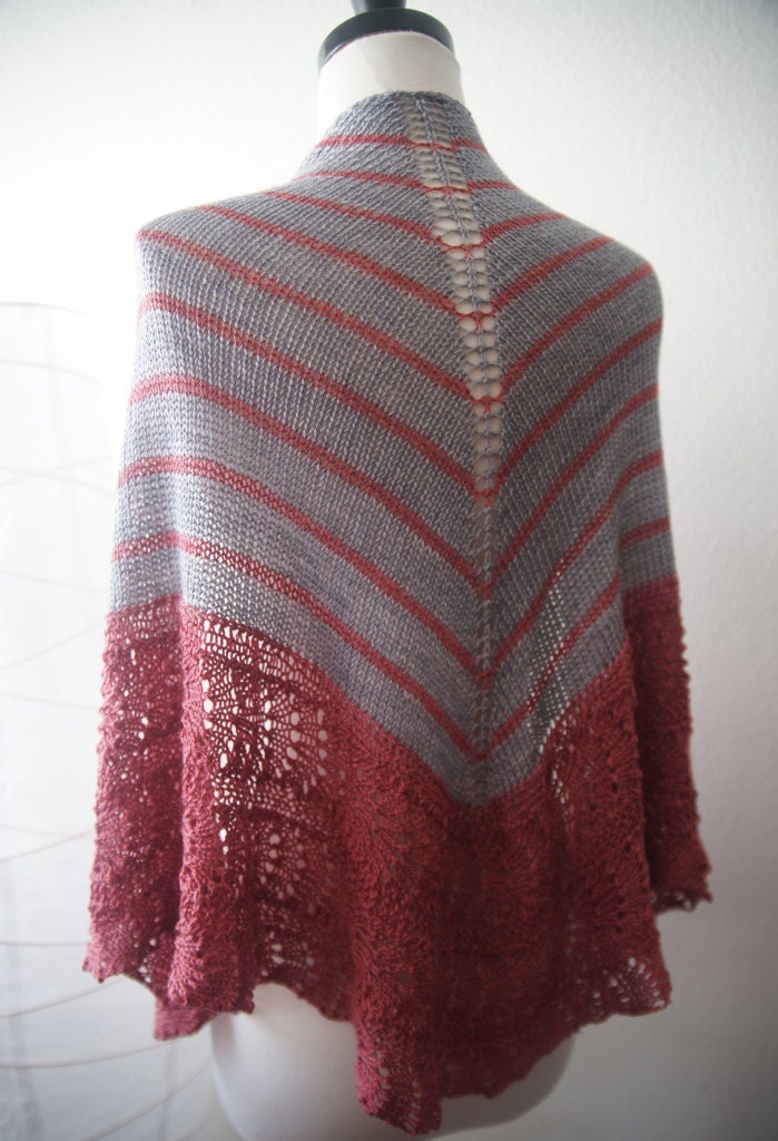 Knitting Pattern PDF / Among Friends Two Color Shawl