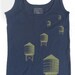 Woman's Tank Top, Water Towers in Soft Navy - S, M, L, XL