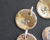 Add On/ Upgrade to a I Heart This Charm necklace  1/2" Stamped Charm Hammered Finish